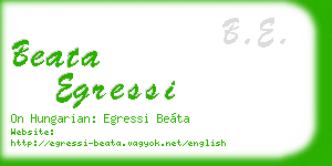 beata egressi business card